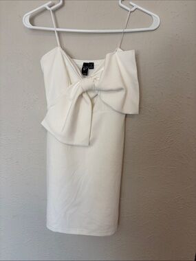 Windsor White Mini Dress with Oversized Bow